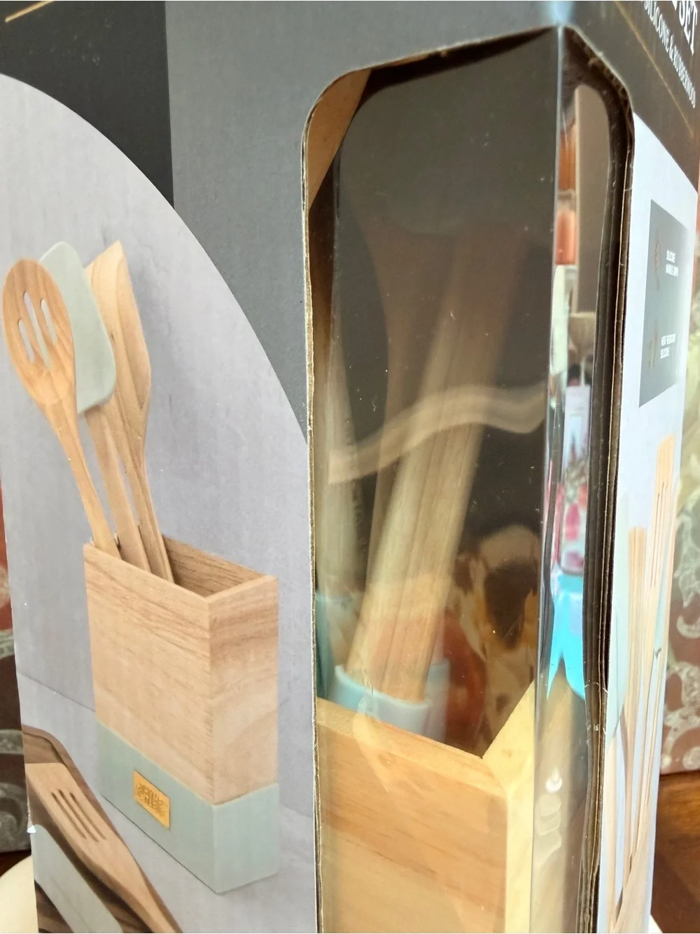 Thyme & Table 6-Piece Mint Silicone & Rubberwood Kitchen Utensil Set (NIB)